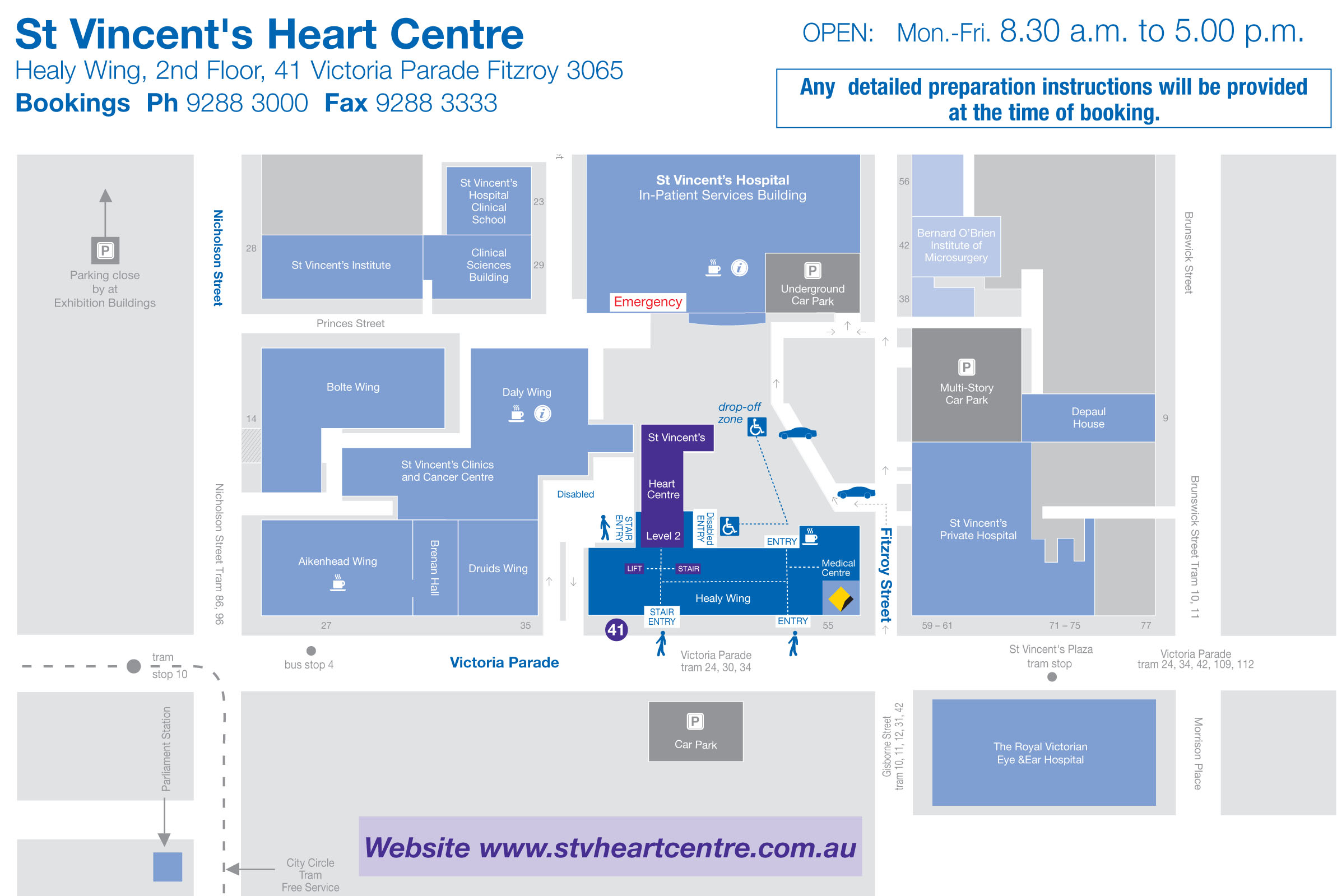 St Vincent S Hospital Map Getting Here - St Vincent's Heart Centre